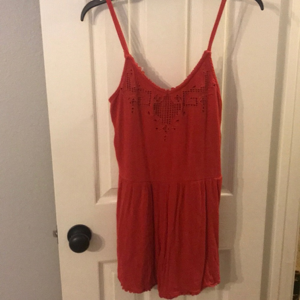 Deep coral romper